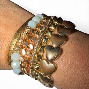 Victoria Emerson Gold Heart and Bead Bracelet